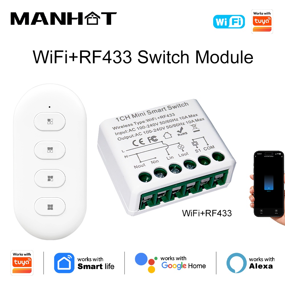 Home Automation Diy - Für Tuya WIFI 10A Smart-Lichtschalter RF433