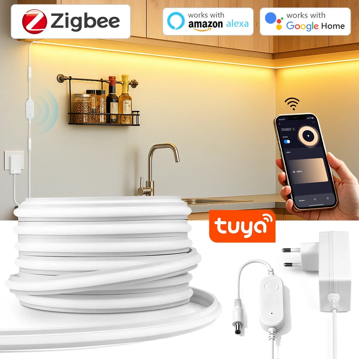 Zigbee Coordinator Stick - Zigbee 3.0 24V Neon LED-Streifenlicht APP-Steuerung