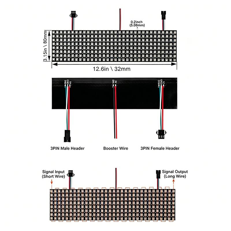 Rgb Led Matrix 8X8 - WS2812B Smart Pixel Modul Matrix Panel