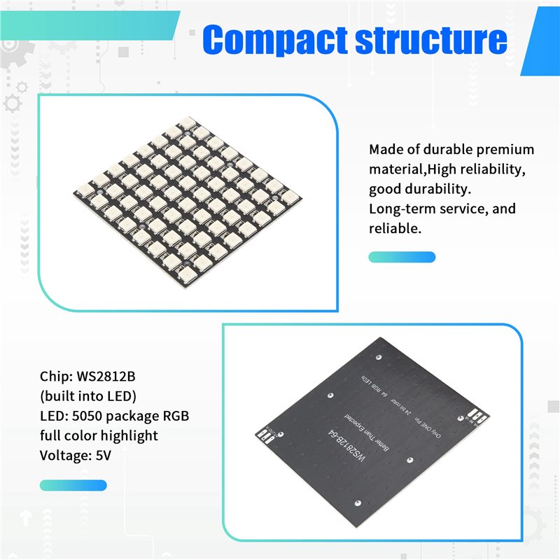 AT82-WS2812 LED 5050 RGB 8X8 L – Rgb Led Matrix 8X8 Bewertung und Preis