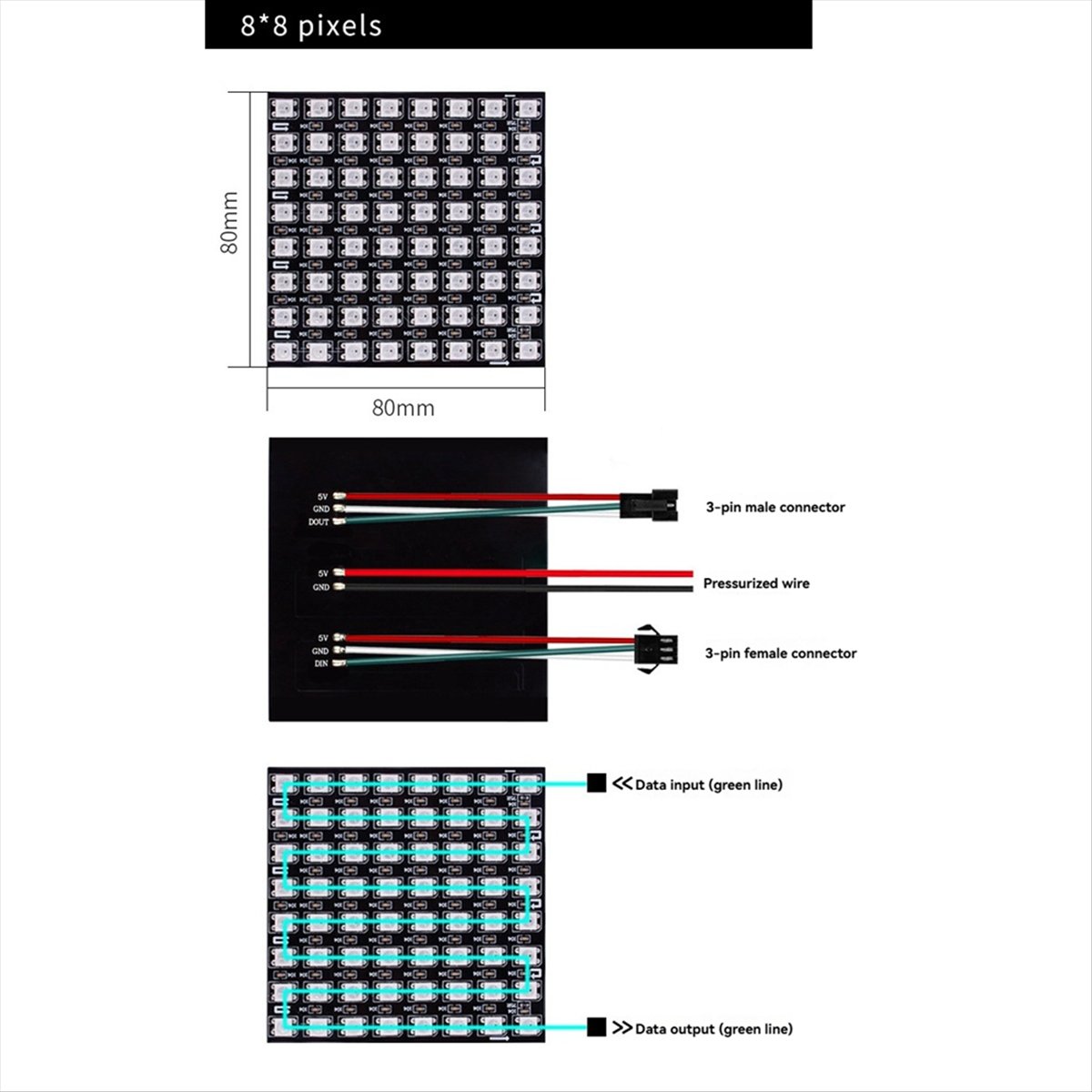 A36R WS2812B Punktmatrix-Bilds – Rgb Led Matrix 8X8 Bewertung und Preis